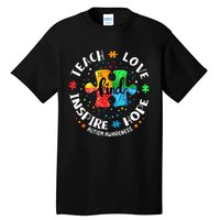 Autism Awareness Teacher, Teach Hope Love Inspire Tall T-Shirt