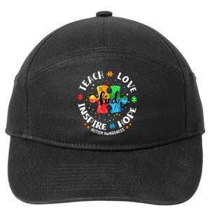 Autism Awareness Teacher, Teach Hope Love Inspire 7-Panel Snapback Hat