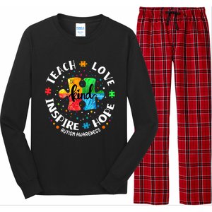 Autism Awareness Teacher, Teach Hope Love Inspire Long Sleeve Pajama Set