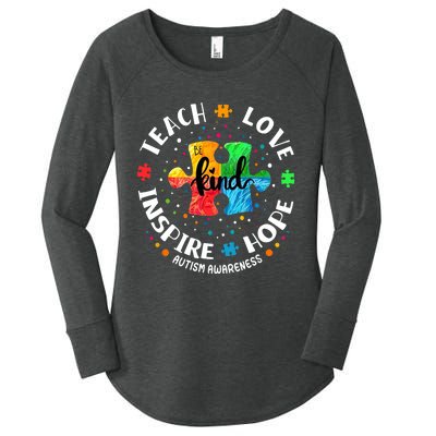 Autism Awareness Teacher, Teach Hope Love Inspire Women's Perfect Tri Tunic Long Sleeve Shirt