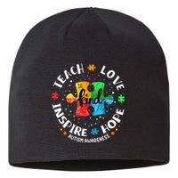 Autism Awareness Teacher, Teach Hope Love Inspire Sustainable Beanie