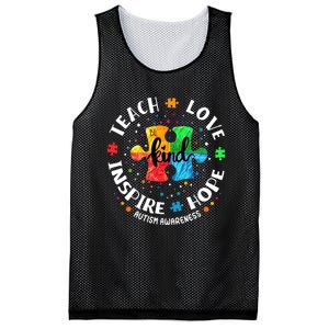 Autism Awareness Teacher, Teach Hope Love Inspire Mesh Reversible Basketball Jersey Tank