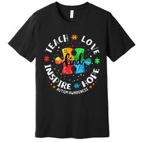 Autism Awareness Teacher, Teach Hope Love Inspire Premium T-Shirt