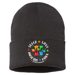 Autism Awareness Teacher, Teach Hope Love Inspire Sustainable Knit Beanie