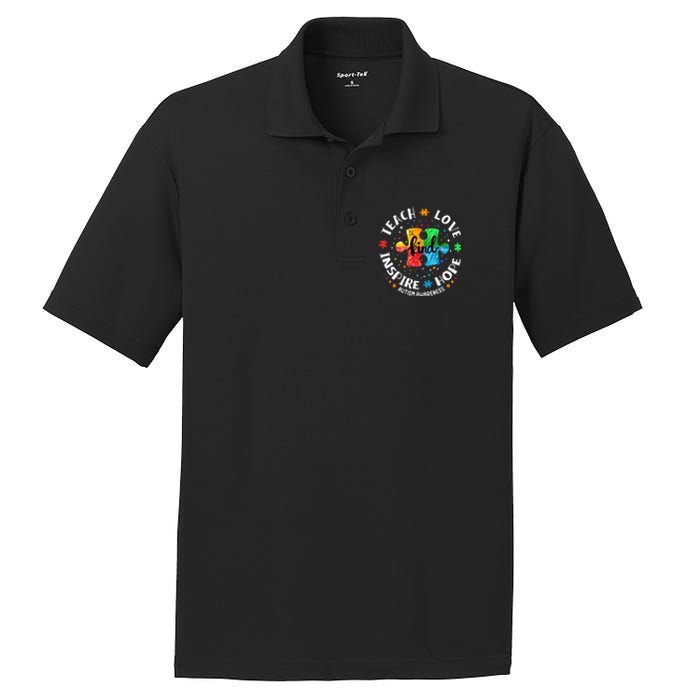 Autism Awareness Teacher, Teach Hope Love Inspire PosiCharge RacerMesh Polo