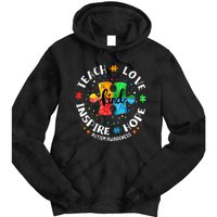 Autism Awareness Teacher, Teach Hope Love Inspire Tie Dye Hoodie