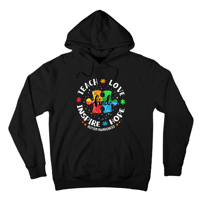 Autism Awareness Teacher, Teach Hope Love Inspire Tall Hoodie