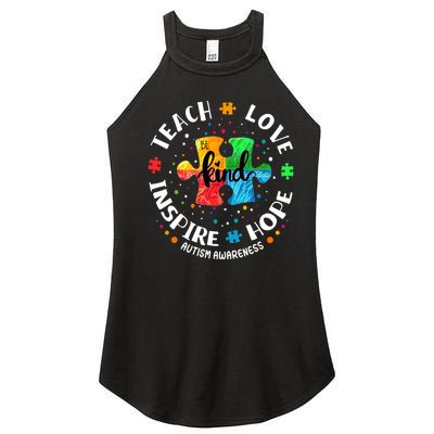 Autism Awareness Teacher, Teach Hope Love Inspire Women’s Perfect Tri Rocker Tank