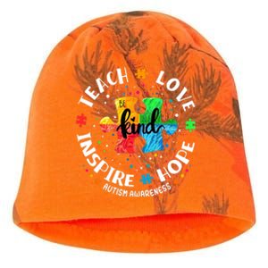 Autism Awareness Teacher, Teach Hope Love Inspire Kati - Camo Knit Beanie