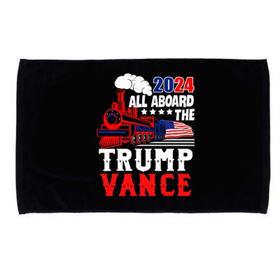 All Aboard The Trump Train 2024 Usa Flag Trump Vance 2024 Microfiber Hand Towel