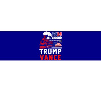 All Aboard The Trump Train 2024 Usa Flag Trump Vance 2024 Bumper Sticker