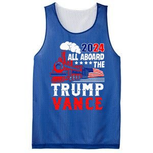 All Aboard The Trump Train 2024 Usa Flag Trump Vance 2024 Mesh Reversible Basketball Jersey Tank