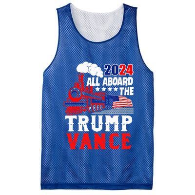 All Aboard The Trump Train 2024 Usa Flag Trump Vance 2024 Mesh Reversible Basketball Jersey Tank