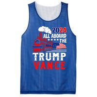 All Aboard The Trump Train 2024 Usa Flag Trump Vance 2024 Mesh Reversible Basketball Jersey Tank