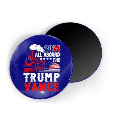 All Aboard The Trump Train 2024 Usa Flag Trump Vance 2024 Magnet