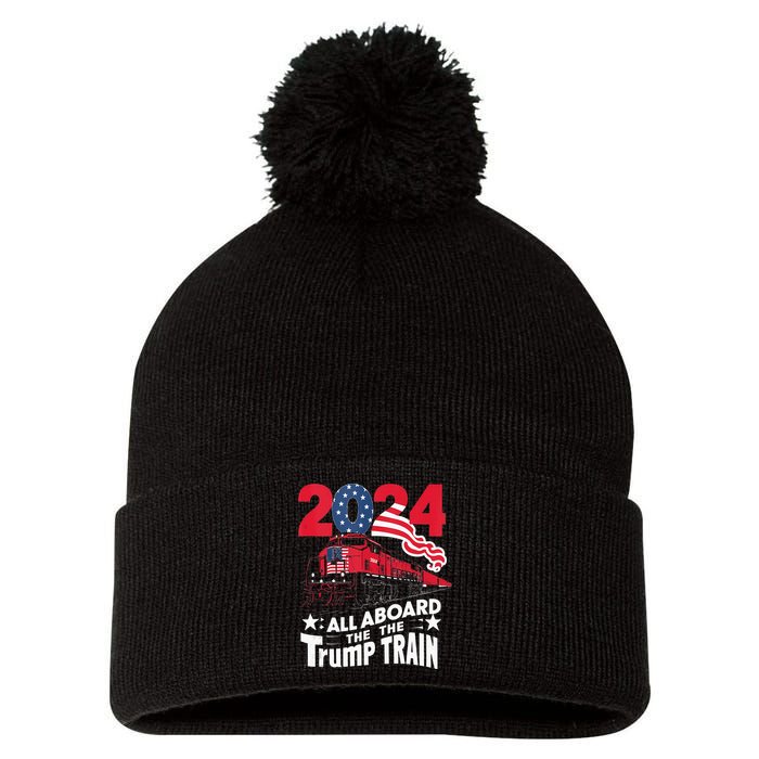 All Aboard The Trump Train Pom Pom 12in Knit Beanie