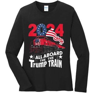All Aboard The Trump Train Ladies Long Sleeve Shirt