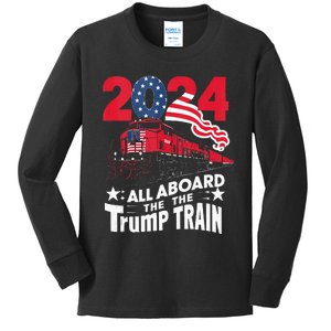 All Aboard The Trump Train Kids Long Sleeve Shirt