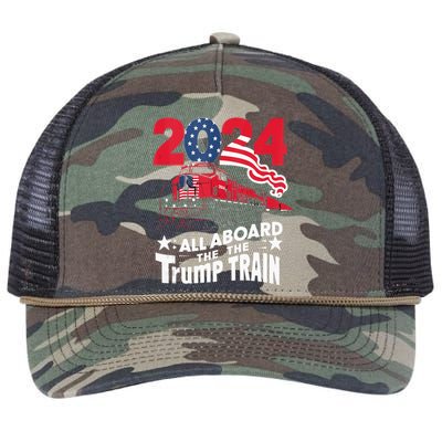 All Aboard The Trump Train Retro Rope Trucker Hat Cap