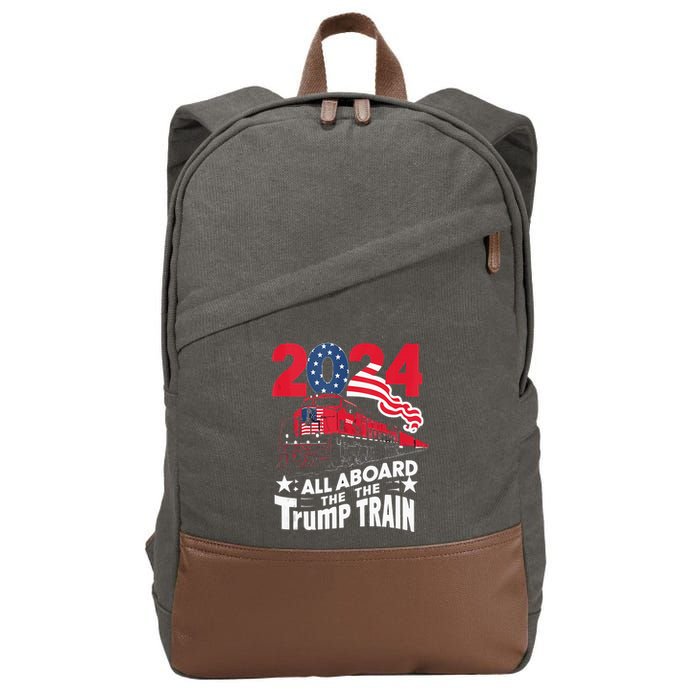 All Aboard The Trump Train Cotton Canvas Backpack