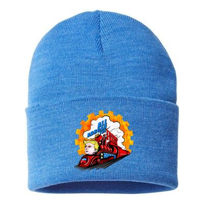 All Abroad The Trump Train 2024 Future Is Bright Sustainable Knit Beanie