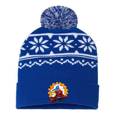 All Abroad The Trump Train 2024 Future Is Bright USA-Made Snowflake Beanie