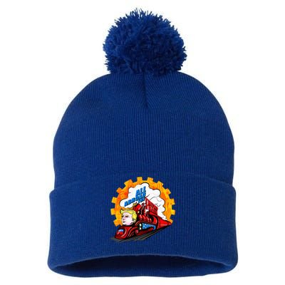 All Abroad The Trump Train 2024 Future Is Bright Pom Pom 12in Knit Beanie