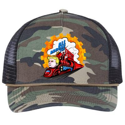 All Abroad The Trump Train 2024 Future Is Bright Retro Rope Trucker Hat Cap