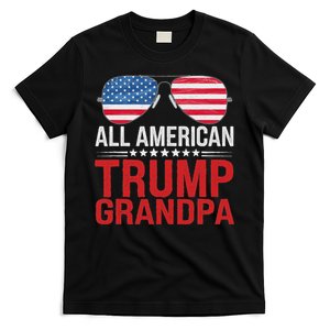 All American Trump Grandpa Flag Sunglasses Patriotic T-Shirt