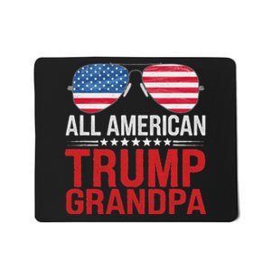 All American Trump Grandpa Flag Sunglasses Patriotic Mousepad