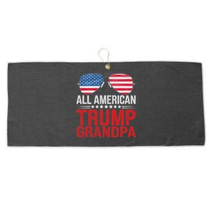 All American Trump Grandpa Flag Sunglasses Patriotic Large Microfiber Waffle Golf Towel