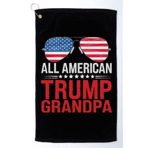 All American Trump Grandpa Flag Sunglasses Patriotic Platinum Collection Golf Towel