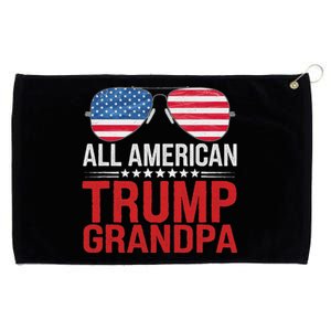 All American Trump Grandpa Flag Sunglasses Patriotic Grommeted Golf Towel