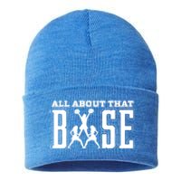 All About That Base Cheerleading Funny Gift Cheer Funny Gift Cheer Cool Gift Sustainable Knit Beanie