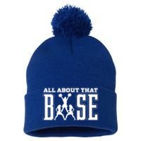 All About That Base Cheerleading Funny Gift Cheer Funny Gift Cheer Cool Gift Pom Pom 12in Knit Beanie