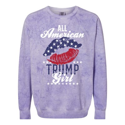 All American Trump Usa Vote 2024 Gift Colorblast Crewneck Sweatshirt