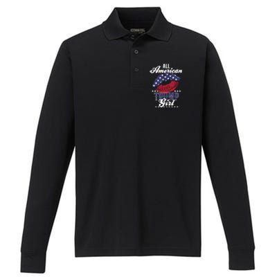 All American Trump Usa Vote 2024 Gift Performance Long Sleeve Polo