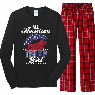 All American Trump Usa Vote 2024 Gift Long Sleeve Pajama Set