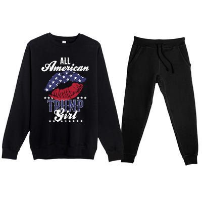 All American Trump Usa Vote 2024 Gift Premium Crewneck Sweatsuit Set