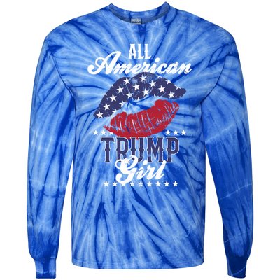 All American Trump Usa Vote 2024 Gift Tie-Dye Long Sleeve Shirt