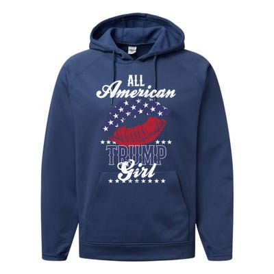 All American Trump Usa Vote 2024 Gift Performance Fleece Hoodie