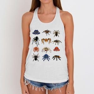 Animal Arachnid Tarantula Arthropod Halloween Gift Spider Women's Knotted Racerback Tank