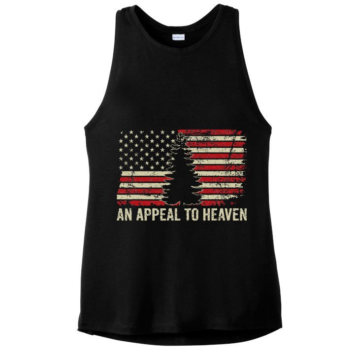 An Appeal To Heaven Usa Revolution Pine Tree American Flag Ladies PosiCharge Tri-Blend Wicking Tank