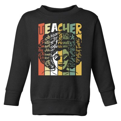 African American Teacher Hair Afro African Black Teachers Toddler Sweatshirt