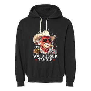 Assassination Attempt Trump 2024 You Missed Twice Garment-Dyed Fleece Hoodie