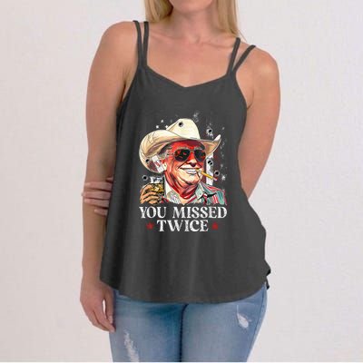 Assassination Attempt Trump 2024 You Missed Twice Women's Strappy Tank