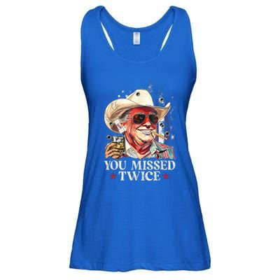 Assassination Attempt Trump 2024 You Missed Twice Ladies Essential Flowy Tank