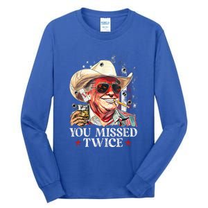 Assassination Attempt Trump 2024 You Missed Twice Tall Long Sleeve T-Shirt