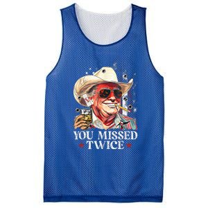 Assassination Attempt Trump 2024 You Missed Twice Mesh Reversible Basketball Jersey Tank