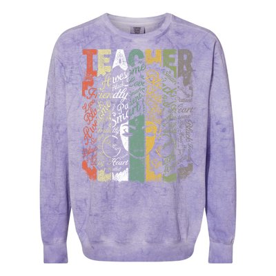 African American Teacher Hair Afro African American Teachers Colorblast Crewneck Sweatshirt